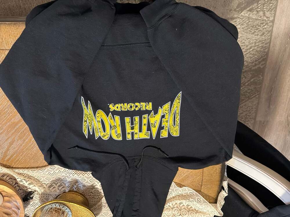 Death Row Records x Ripple Junction Yellow Paisley Bandana Hoodie, Size L
